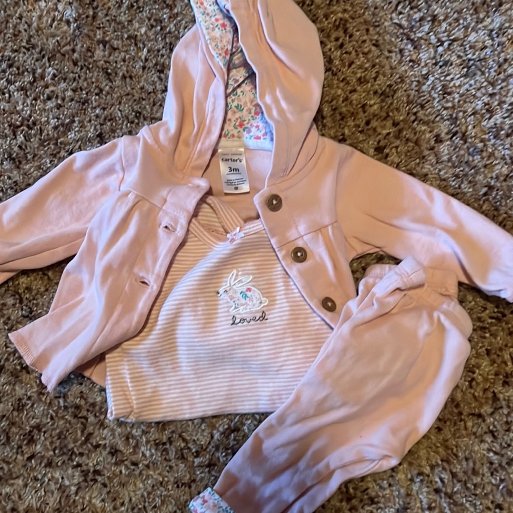 Carters baby girl 3 piece outfit